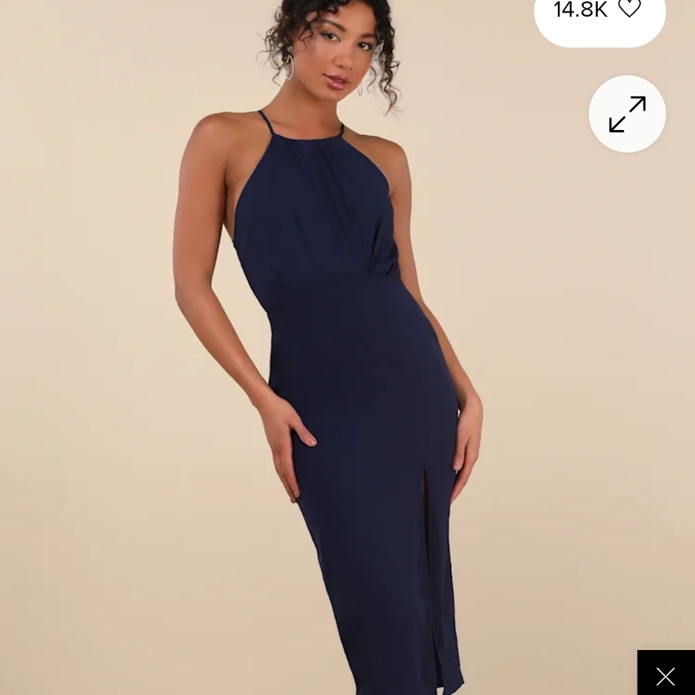 Lulu's Midnight Blue Midi Dress